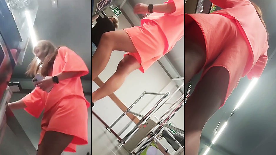 J'essaye de filmer sous son short